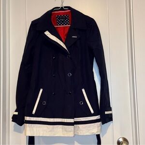 Tommy Hilfiger Navy and White Trench Coat
